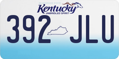 KY license plate 392JLU