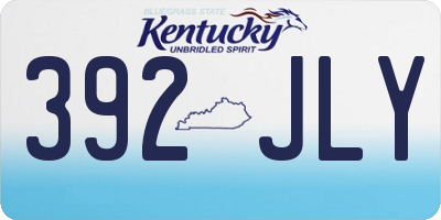 KY license plate 392JLY