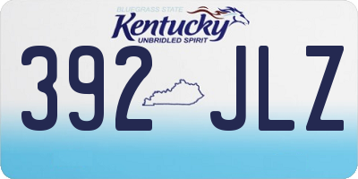 KY license plate 392JLZ