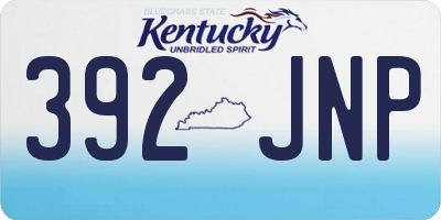 KY license plate 392JNP