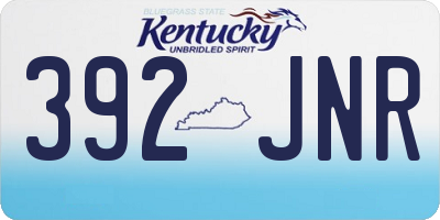 KY license plate 392JNR