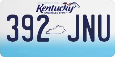 KY license plate 392JNU