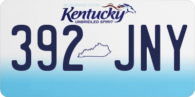 KY license plate 392JNY