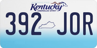 KY license plate 392JOR