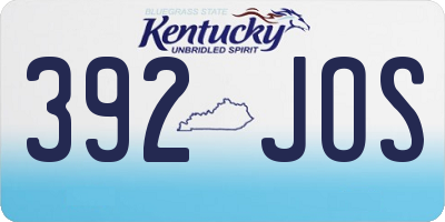 KY license plate 392JOS