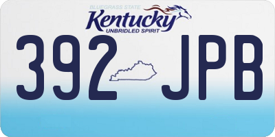 KY license plate 392JPB