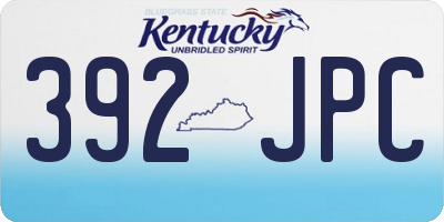 KY license plate 392JPC
