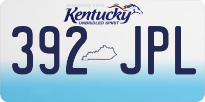 KY license plate 392JPL