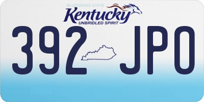 KY license plate 392JPO