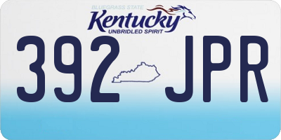 KY license plate 392JPR