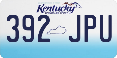 KY license plate 392JPU