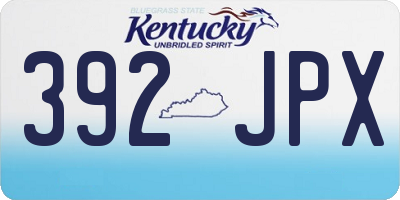 KY license plate 392JPX