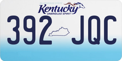 KY license plate 392JQC