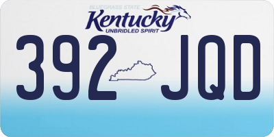 KY license plate 392JQD