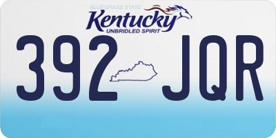 KY license plate 392JQR