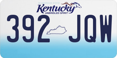KY license plate 392JQW