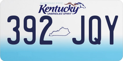 KY license plate 392JQY