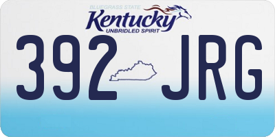 KY license plate 392JRG