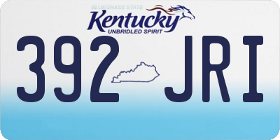 KY license plate 392JRI