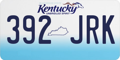KY license plate 392JRK