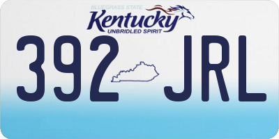 KY license plate 392JRL