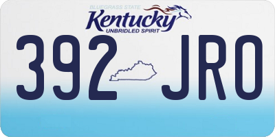 KY license plate 392JRO