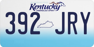 KY license plate 392JRY