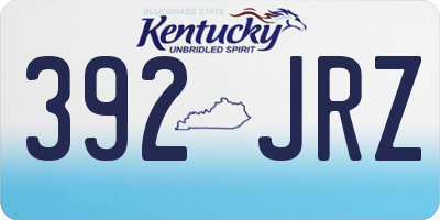 KY license plate 392JRZ