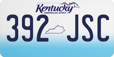 KY license plate 392JSC