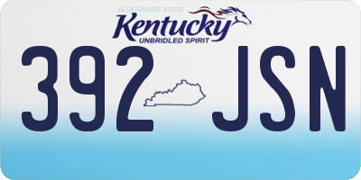 KY license plate 392JSN