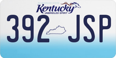 KY license plate 392JSP