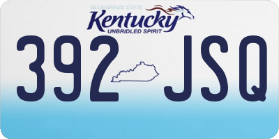 KY license plate 392JSQ