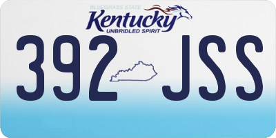 KY license plate 392JSS