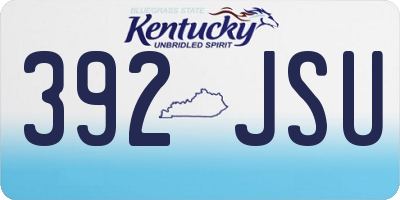 KY license plate 392JSU