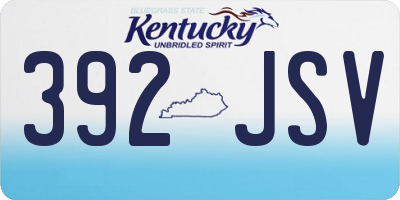 KY license plate 392JSV
