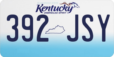 KY license plate 392JSY