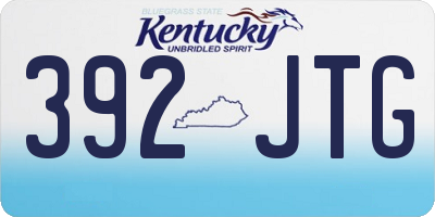 KY license plate 392JTG