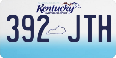 KY license plate 392JTH