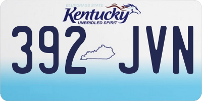 KY license plate 392JVN