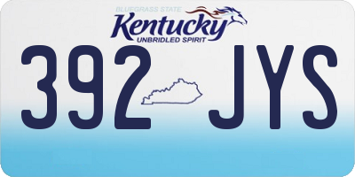 KY license plate 392JYS