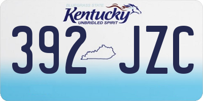 KY license plate 392JZC