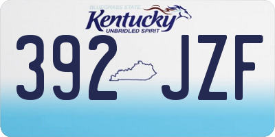KY license plate 392JZF