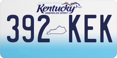 KY license plate 392KEK