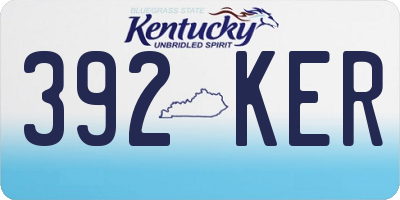 KY license plate 392KER