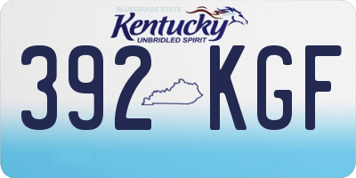KY license plate 392KGF