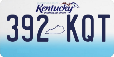 KY license plate 392KQT