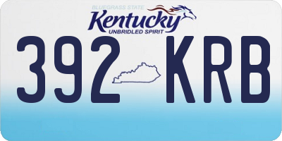 KY license plate 392KRB