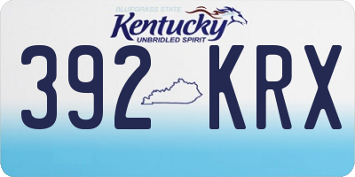 KY license plate 392KRX