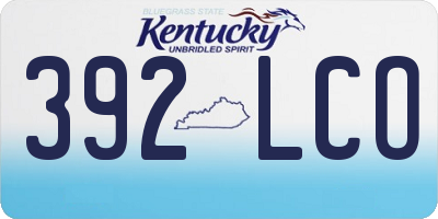 KY license plate 392LCO