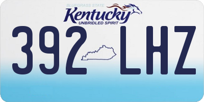 KY license plate 392LHZ